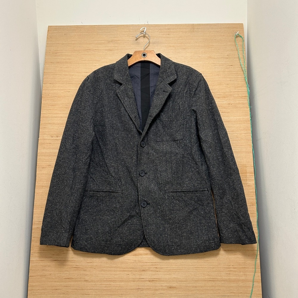 Orlando Bloom for Jack and Jones Mens Charcoal Gray Cotton Textured Blazer M